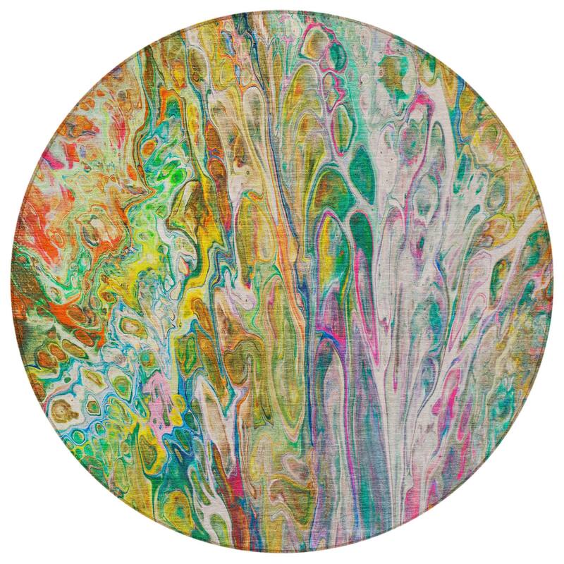 HomeRoots Abstract Contemporary Rectangle Outdoor Rug
