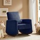 preview thumbnail 17 of 35, Julia 29.5"W Modern Solid Wood Nursery Rocking Chair with Lumbar Pillow by HULALA HOME Navy