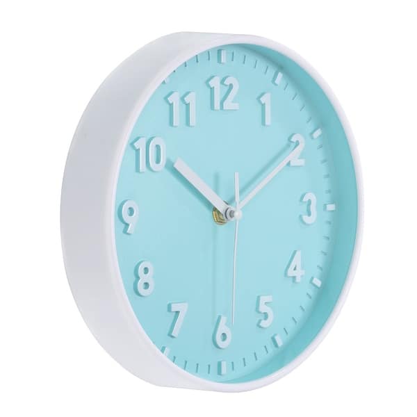 8 Inch Wall Clock, 3D Number Quartz Silent Round Wall Clocks On Sale