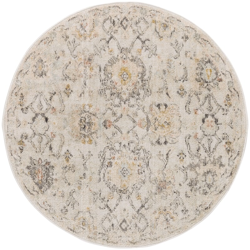 Nourison Oushak Home Indoor Persian Area Rug - 4' x Round - Grey