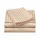 Miranda Haus Egyptian Cotton 600TC Striped Deep Pocket Sheet Set - California King - Beige