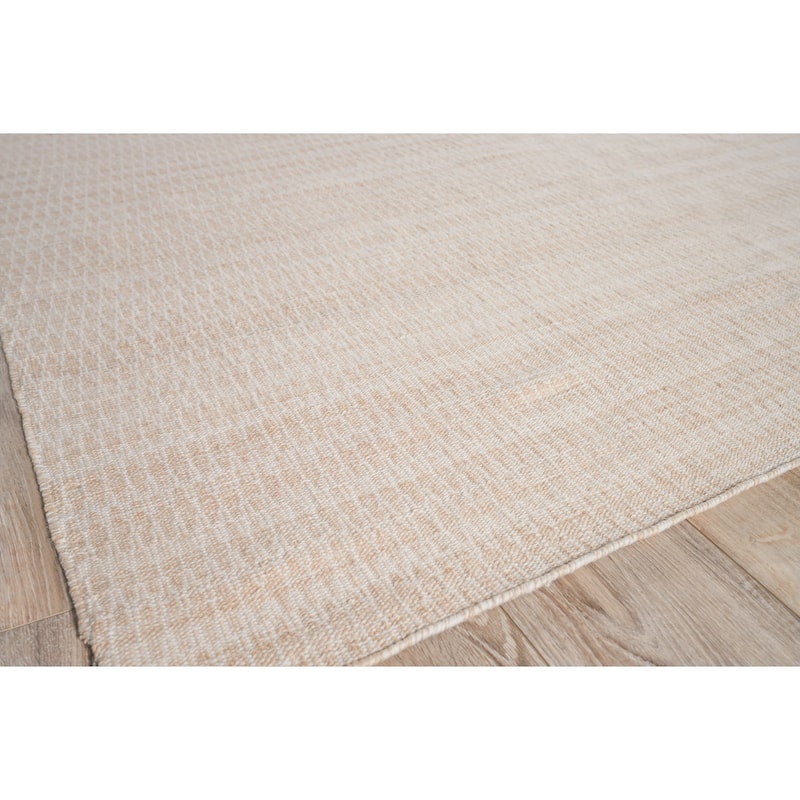 Florence Indoor/Outdoor Flatweave PET yarn Light Beige Area Rug.