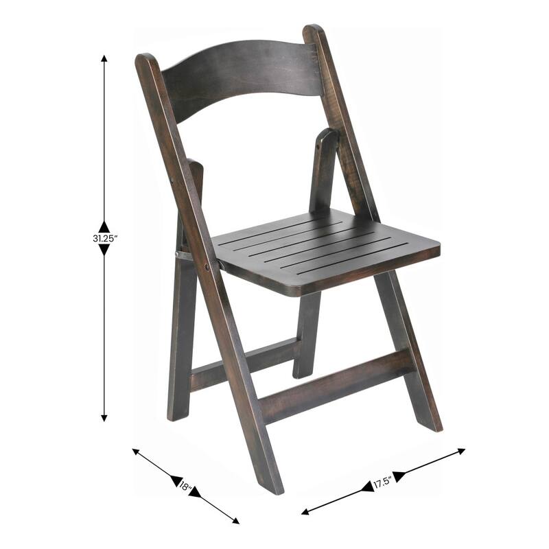 2PK Comm. Grade Solid Wood Portable Folding Dining Chair - 17.5"W x 18"D x 31.25"H