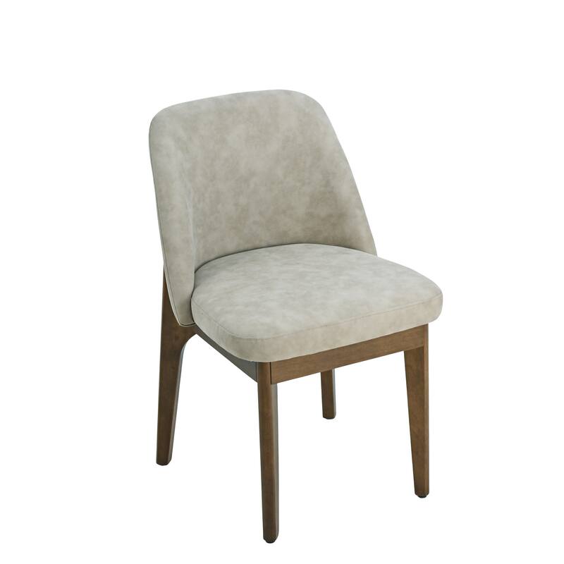 set of 2 upholstered side chairs with wooden legs, suitable for kitchen, dining room and office