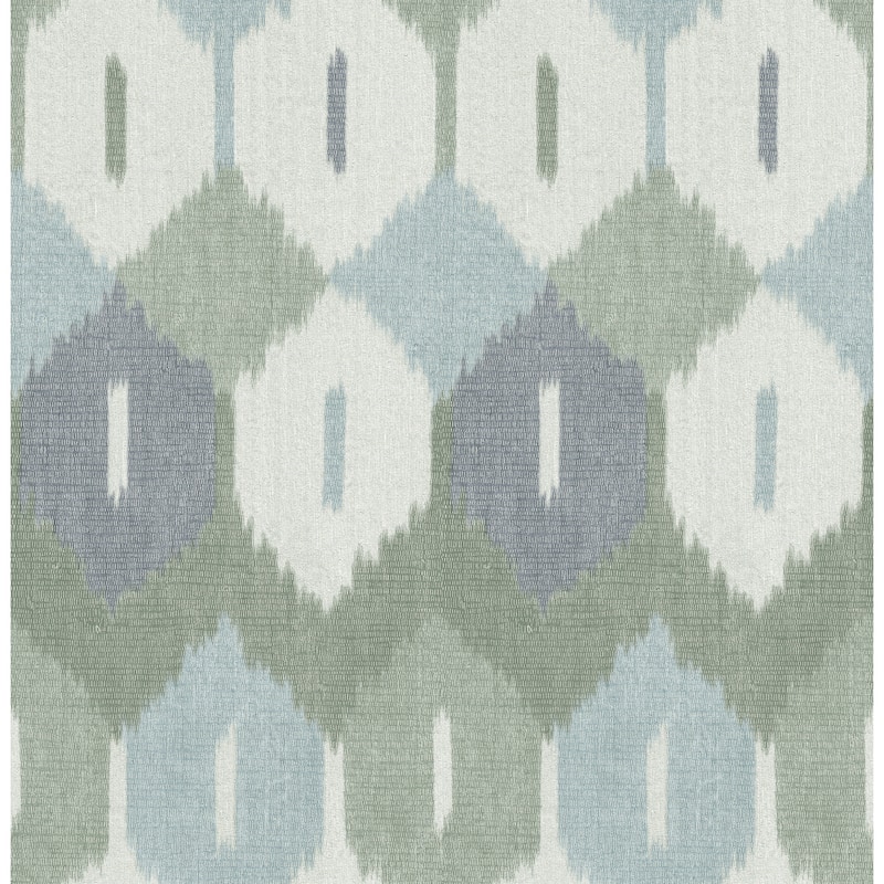 A-Street Prints Abilene Sea Green Ikat Wallpaper
