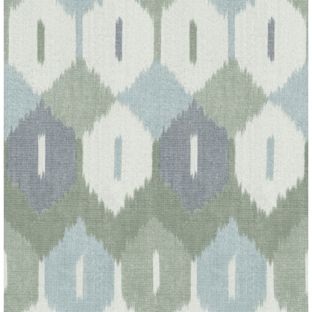 A-Street Prints Abilene Sea Green Ikat Wallpaper