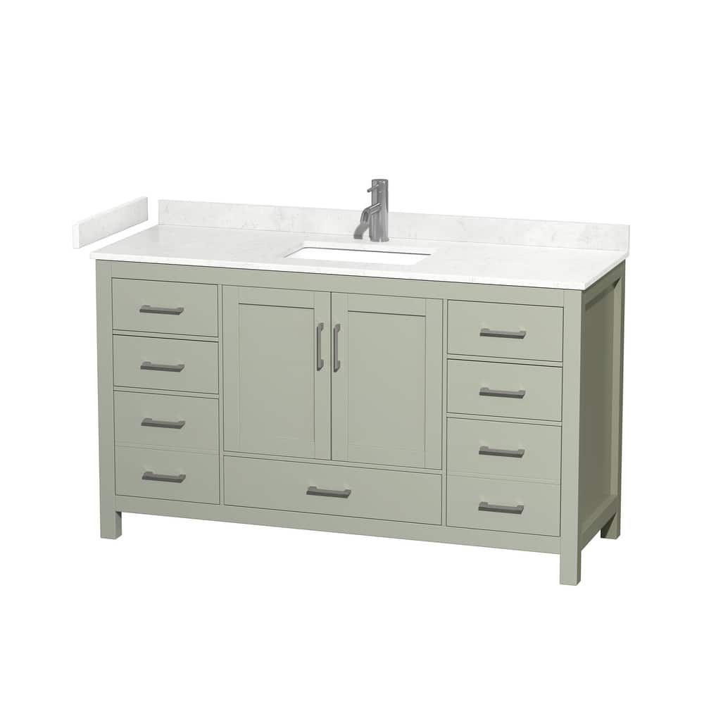Wyndham Collection Sheffield 60" Single Bathroom Vanity, Carrara