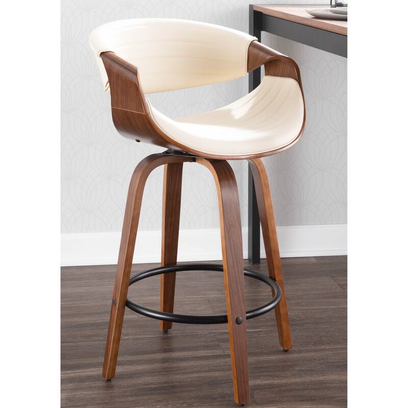Carson Carrington Kanteborg 26" Fixed-Height Counter Stool with Bent Wood Legs & Round Footrest (Set of 2)