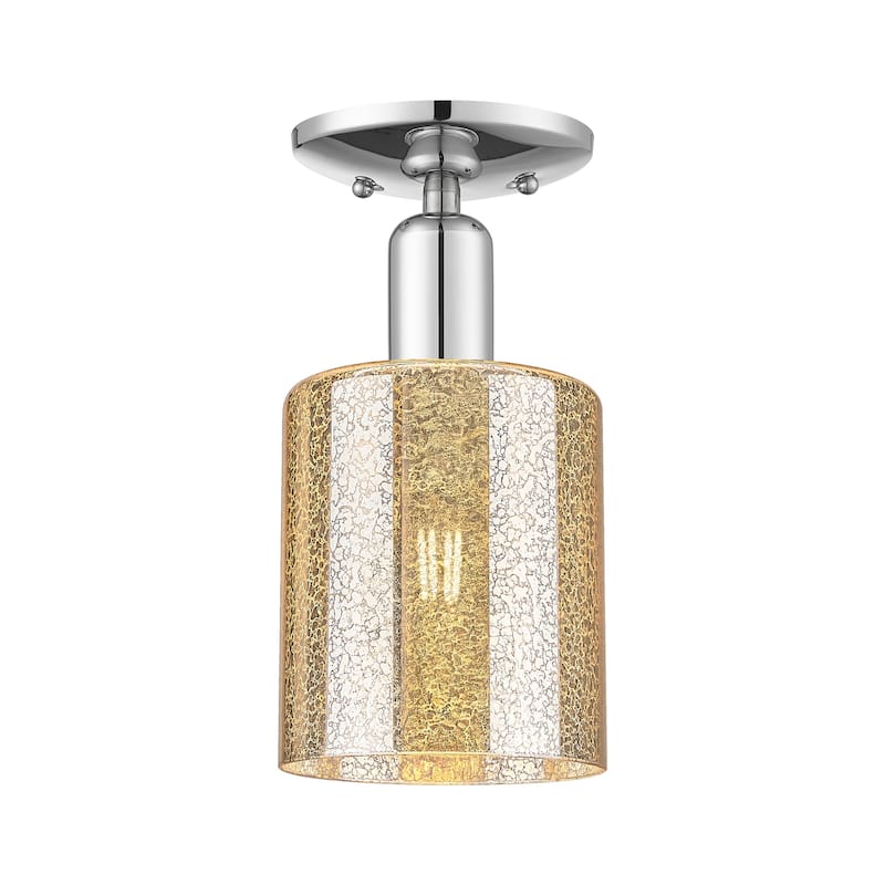 Innovations Lighting 716-1C-11-5 Cobbleskill Semi-Flush Cobbleskill 5" - Polished Chrome / Mercury