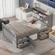 preview thumbnail 12 of 15, Full Size Captain Platform Bed Frame with Storage Bookcases and Shelves, Four Drawers,White