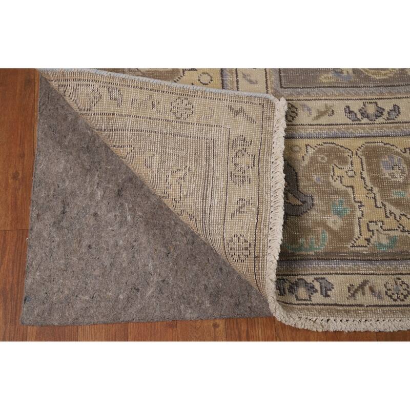 Traditional Grey Tabriz Persian Vintage Area Rug Handmade Wool Carpet - 9'7" x 12'7"