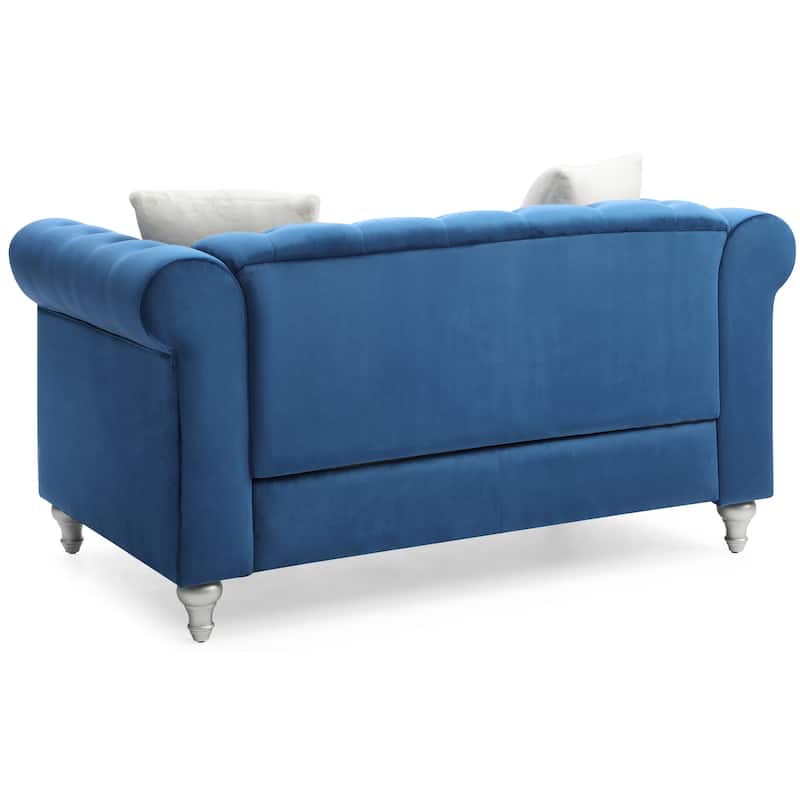 Raisa Microsuede Velvet Tufted Loveseat
