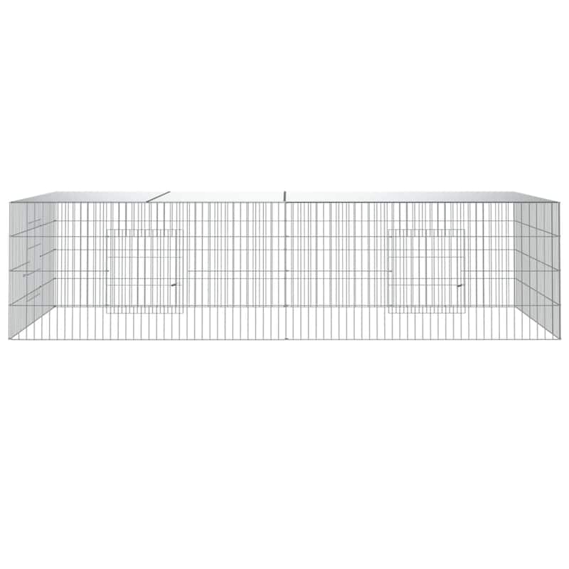 vidaXL Rabbit Cage Small Animal Run Hutch Playpen Enclosure Galvanized Iron