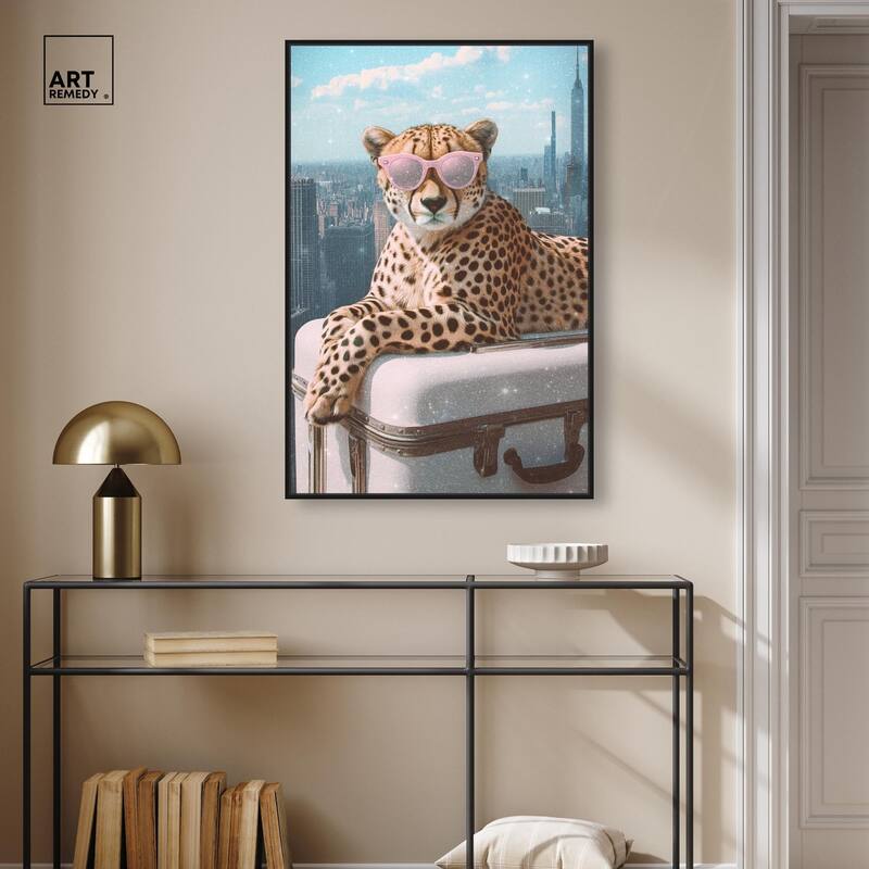 Cheetah Luggage NYC Canvas by Art Remedy