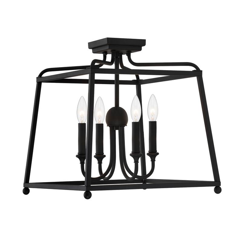 Libby Langdon for Crystorama Sylvan 4 Light Black Forged Ceiling Mount - 16''W x 15.5''H