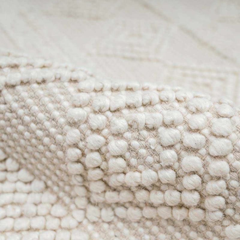 Hauteloom Bolinger Wool Living Room, Bedroom Area Rug - White - 2' x 3'