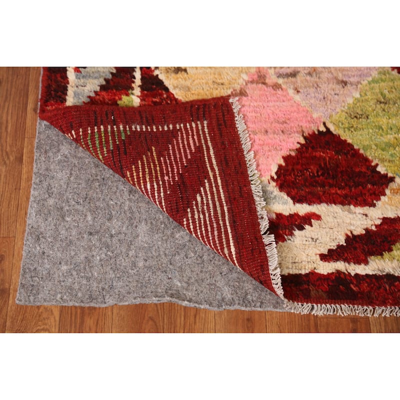 Trellis Geometric Moroccan Rug Living Room Handmade Wool Carpet - 5'3" x 6'6"