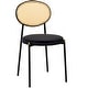 preview thumbnail 30 of 92, Leisuremod Euston Modern Velvet/Leather Dining Chair - Minimalist Wicker Back Accent Chair for Home Living Room & Kitchen