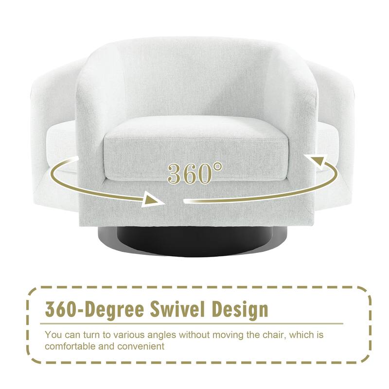 2 Set Modern Soft Upholstered Chenille Swivel Barrel Chair