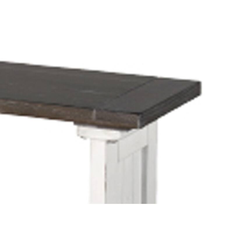 Orso Counter Height Dining Bench, Farmhouse Off White, Brown, 48 Inch
