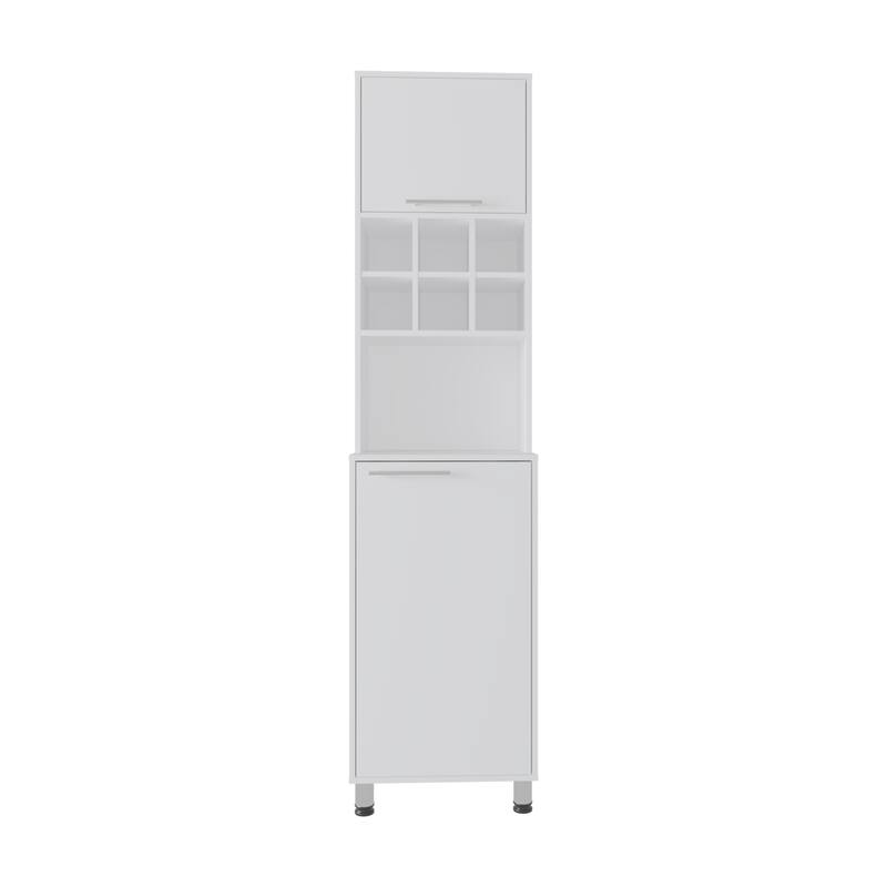 Attica 80" High Double Cabinet Kitchen Pantry , Storage Cabinet, Six spice Cubbies and Four Shelves for Kitchen, Garage White