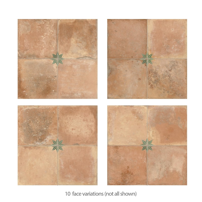 Merola Tile Kings Nonna with Sage Star 17-7/8" x 17-7/8" Porcelain Floor and Wall Tile