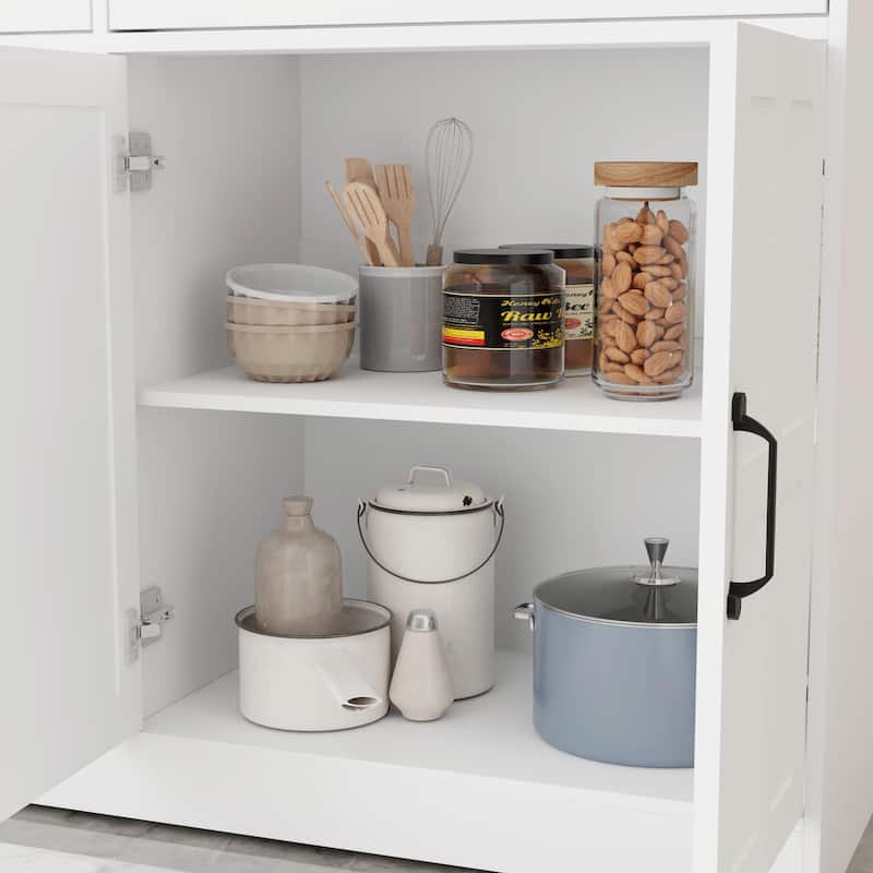 Farmhouse Buffet Cabinet: Rustic Charm with 2 Drawers, 4 Doors