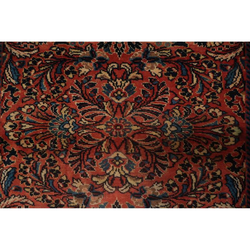 Hand Knotted Oriental 100% Wool Carpet Traditional Floral Oranges & Rust Lilian Area Rug - 4' 11'' X 3' 6''