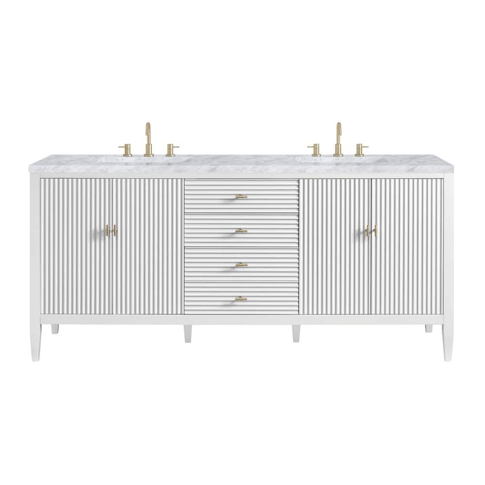 James Martin Vanities 485-V72-3CAR Myrrin 72" Double Basin Wood Vanity