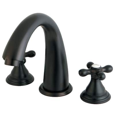 Kingston Brass Vintage Deck Mounted Roman Tub Filler with Cross