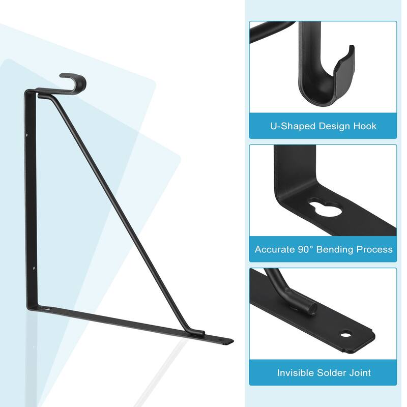 Closet Rod Brackets Holder 4Pcs, 11 x 11 Inch Closet Shelf Bracket