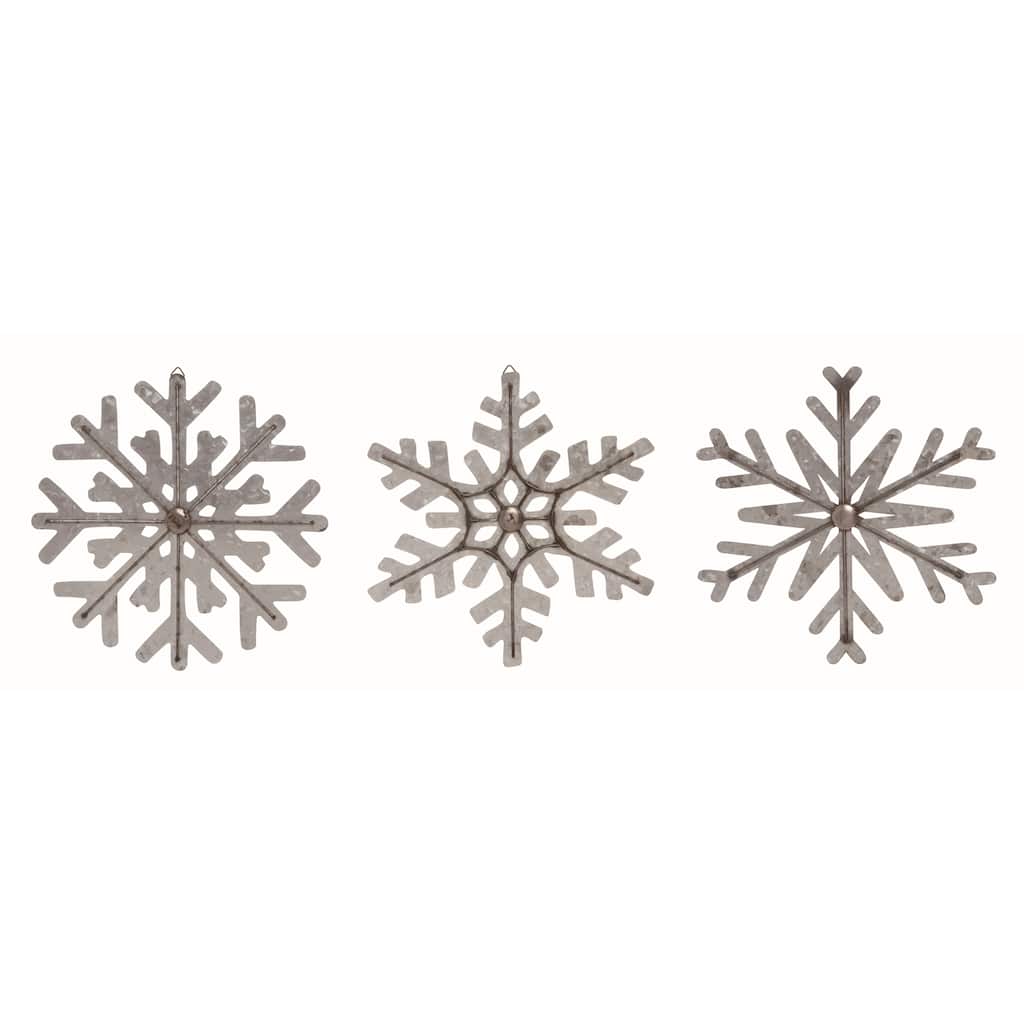 Transpac Small Layered Snowflake Wall Decor Set of 3 Christmas Home Decorations