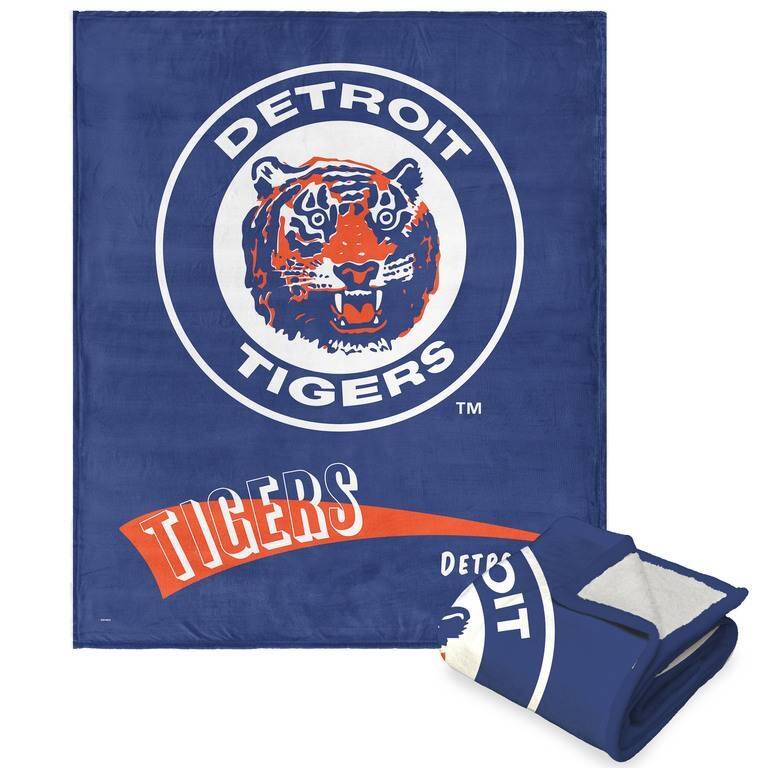MLB CC Throwback Silk Touch Sherpa Throw Blanket - 50" x 60" - Detroit Tigers