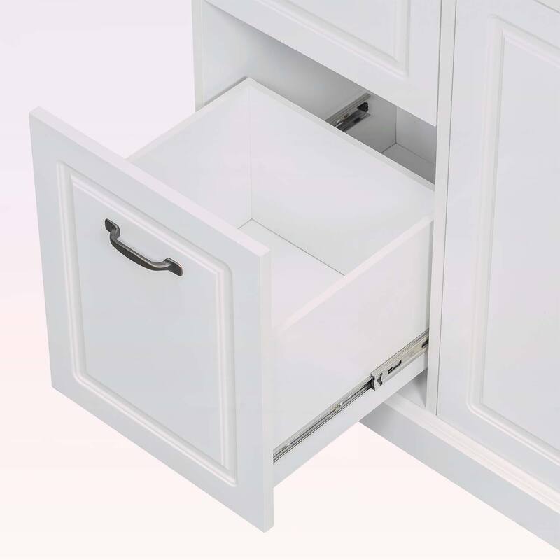 Multi-Functional Bathroom Storage Cabinet with Tilt-Out Hamper,with Drawers & Adjustable Shelves
