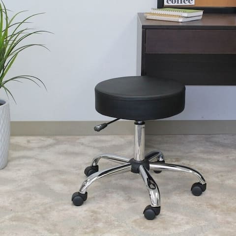 Boss Caressoft Chrome-finished Adjustable Upholstered Medical Stool