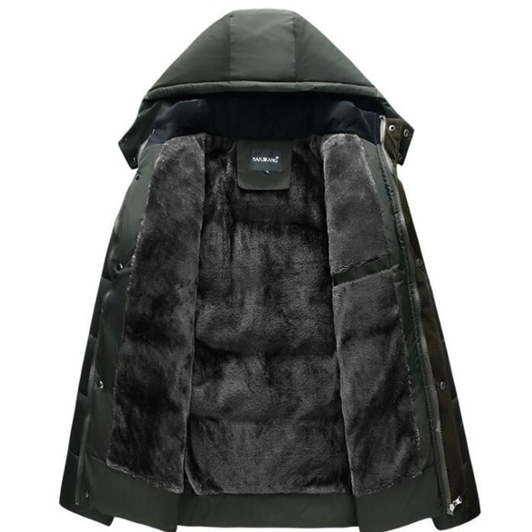 Mens fleece lined coat with hood Outlet