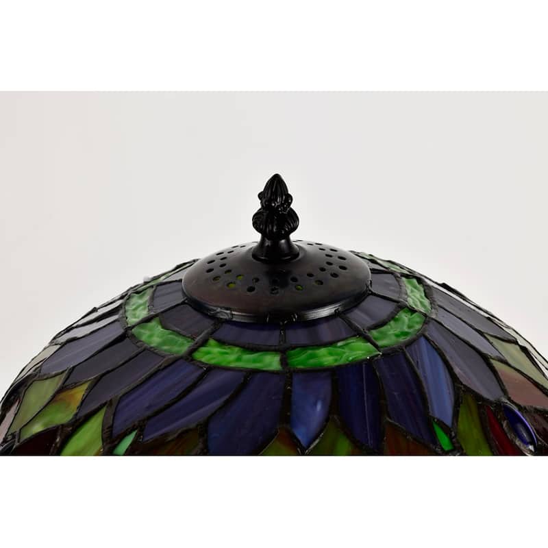 Tiffany-style Purple/Red Dragonfly Lamp