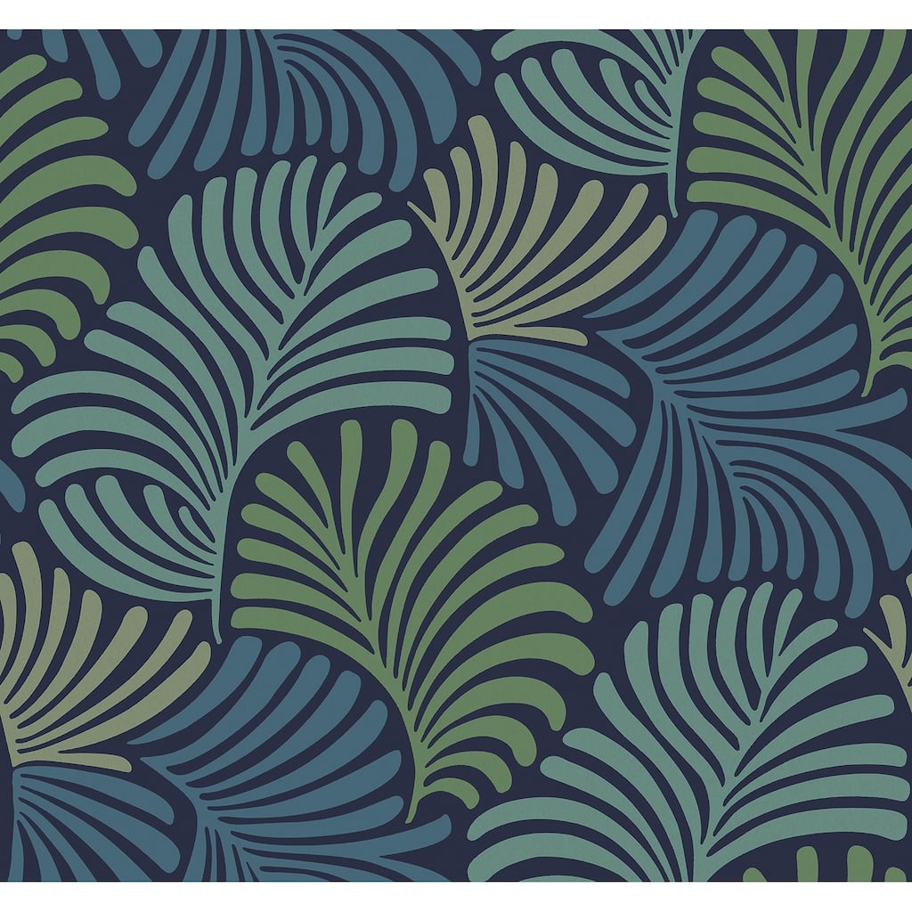 Scott Living Trousdale Navy Fanning Flora Wallpaper