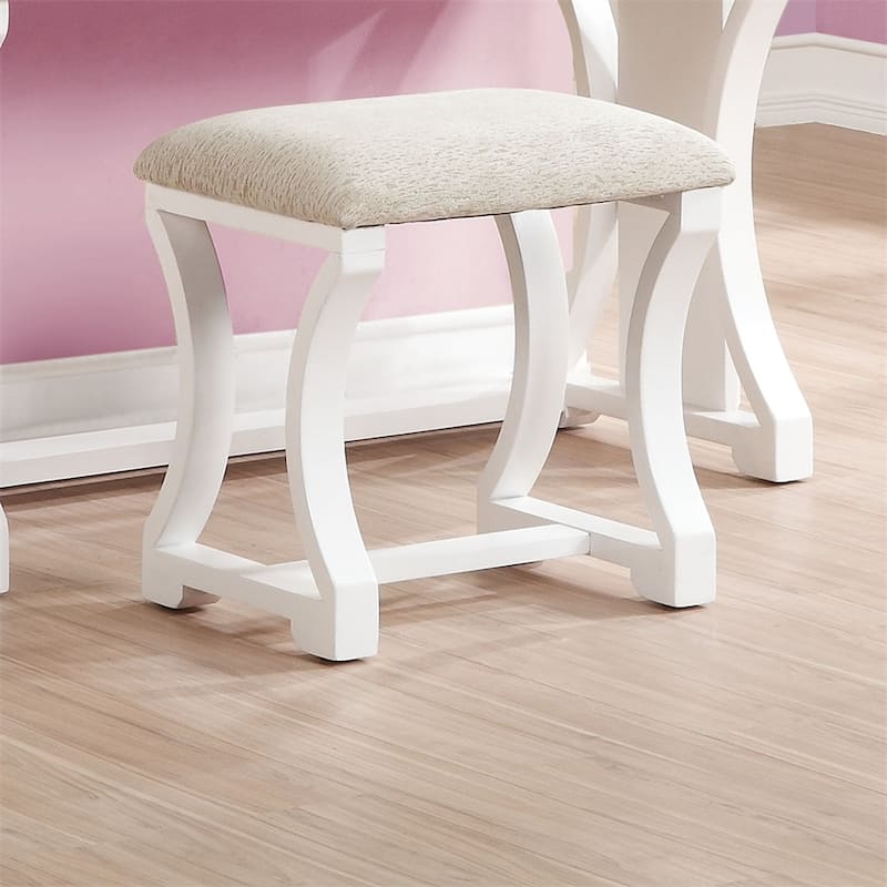 Modern Bedroom Vanity Set w Stool Foldable Mirror Drawers