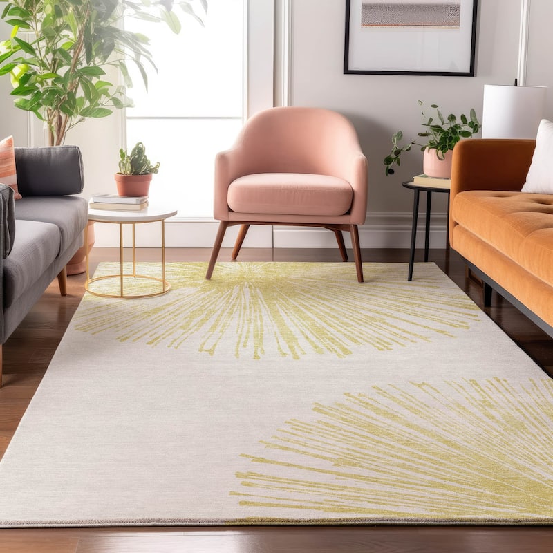 Premium Washable Super Soft Abstract Blast Mayfield Rug - Beige - 5' x 7' 6" - Rectangle