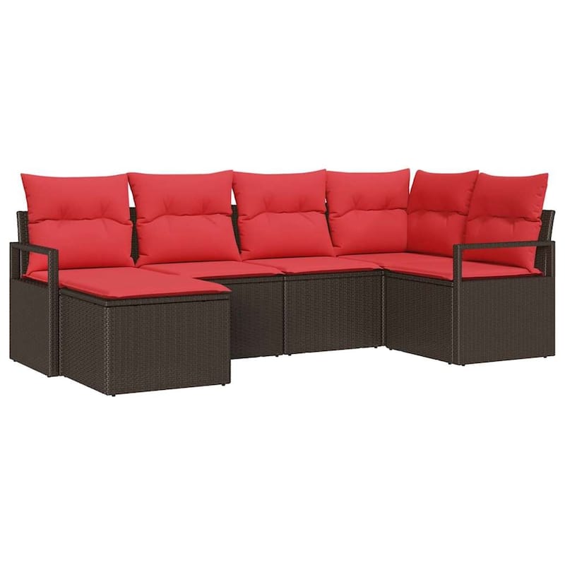 7 Piece Garden Sofa Set with Cushions - 91.3×48×27.2
