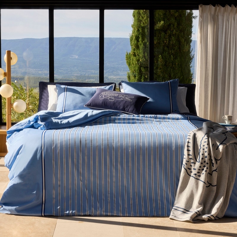 Lacoste Hollis Stripe 3-Piece Premium Cotton Bedding Comforter Set