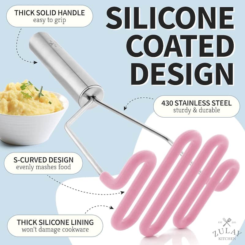 Zulay Kitchen Non-Scratch Potato Masher Kitchen Tool