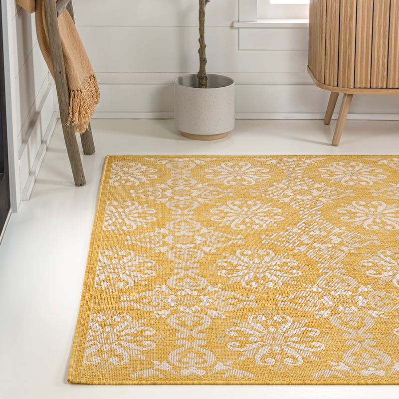 JONATHAN Y Maribel Traditional Mediterranean Tile Design Indoor/Outdoor Area Rug