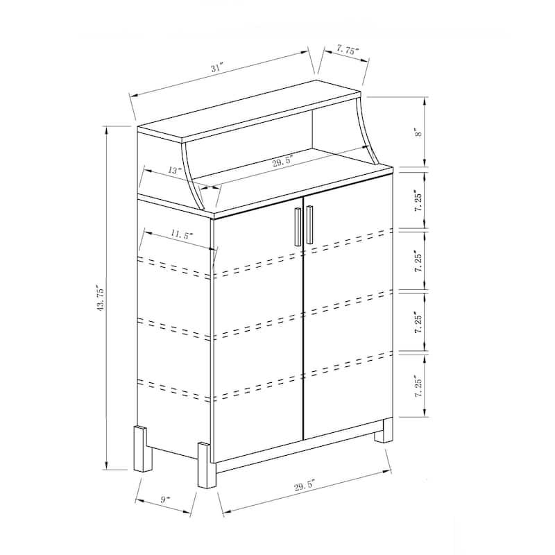 Sost Contemporary 5-shelf Shoe Cabinet by Furniture of America