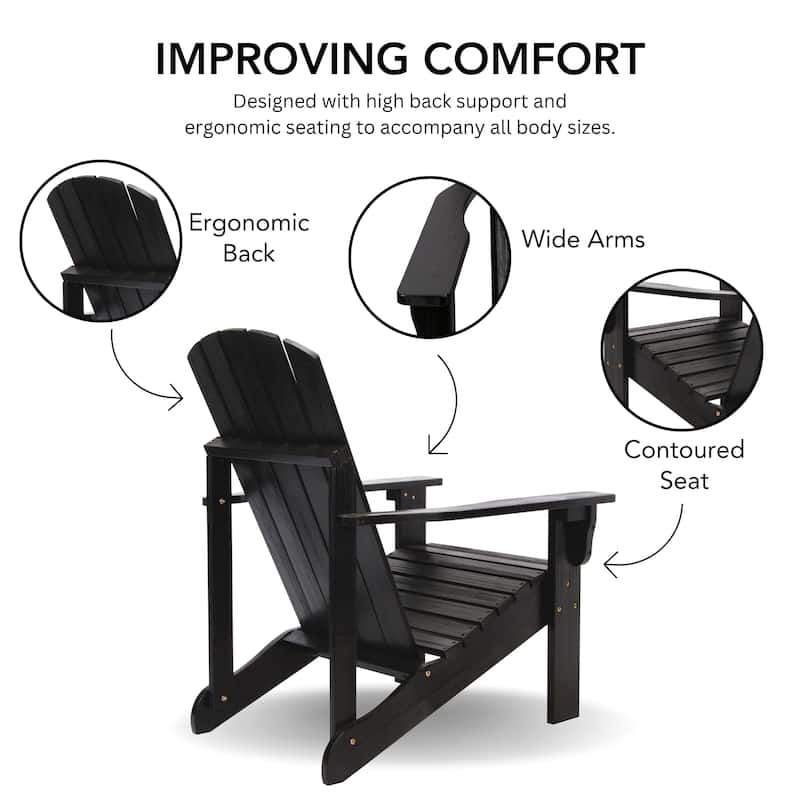Laguna Outdoor Weather Resistant Wood Patio Adirondack Wood Chair