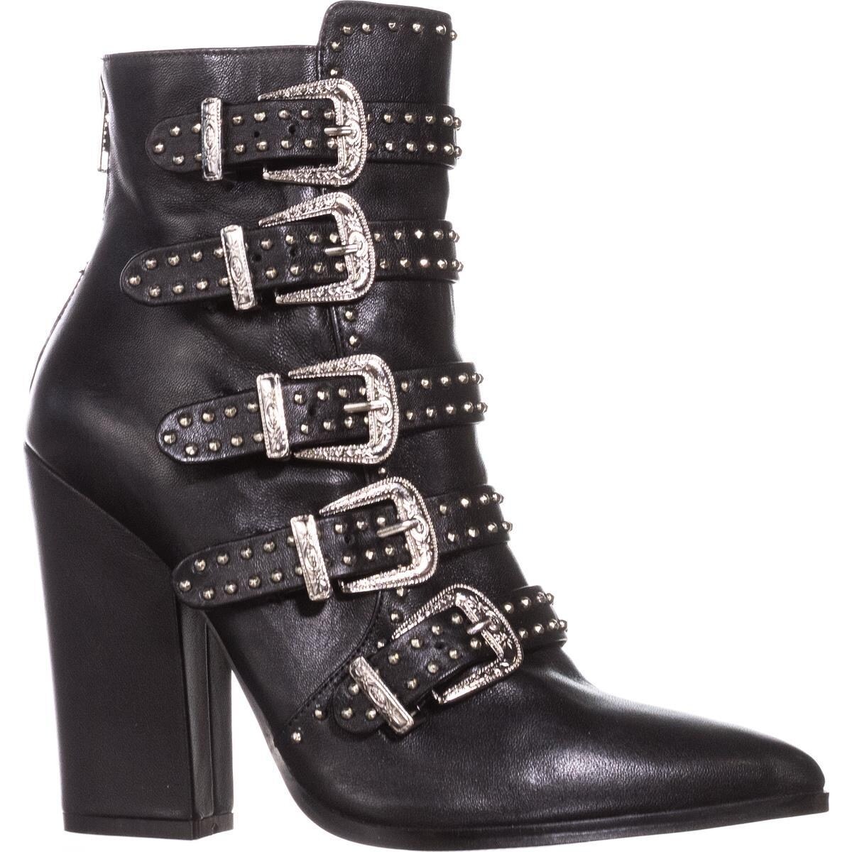 steve madden black studded booties