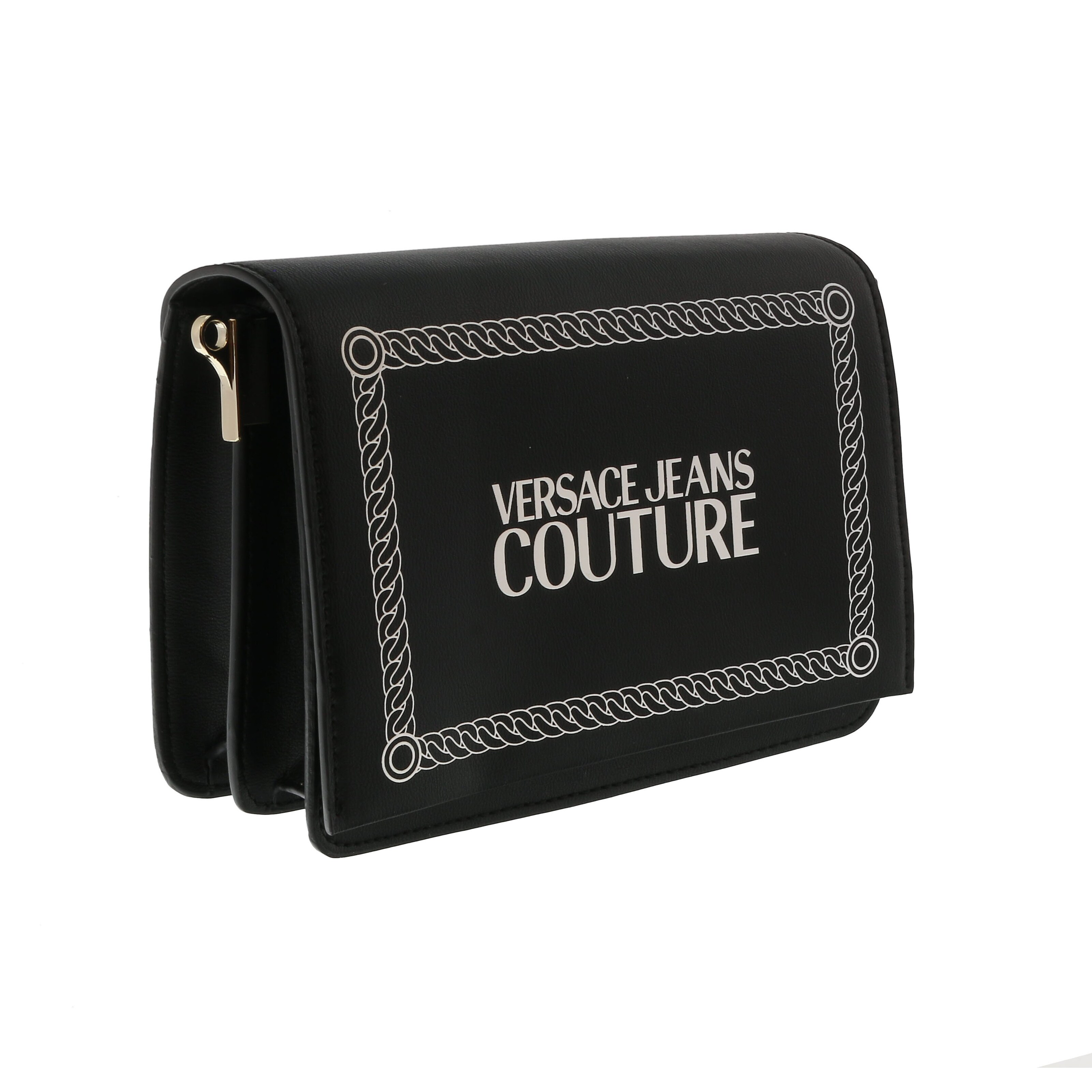 Shop Versace Jeans Couture Pouch Black Gold Small Crossbody Bag