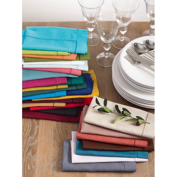 Set of 24) Elrene Home Fashions Everyday Casual Prints Assorted Fabric  Napkins