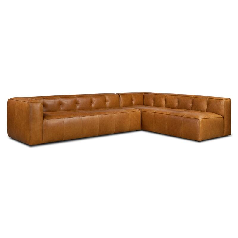 Poly & Bark Capa Genuine Leather Reversible Corner Sectional Sofa